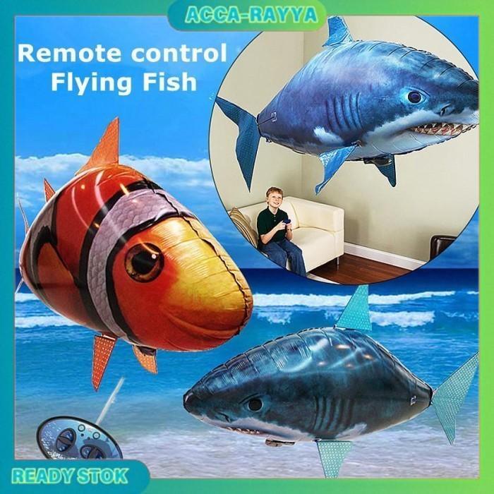 TERMURAH Mainan Anak RC Ikan Terbang Flying Fish Air Swimmers Remot Control Ikan Terbang Remot Kontr