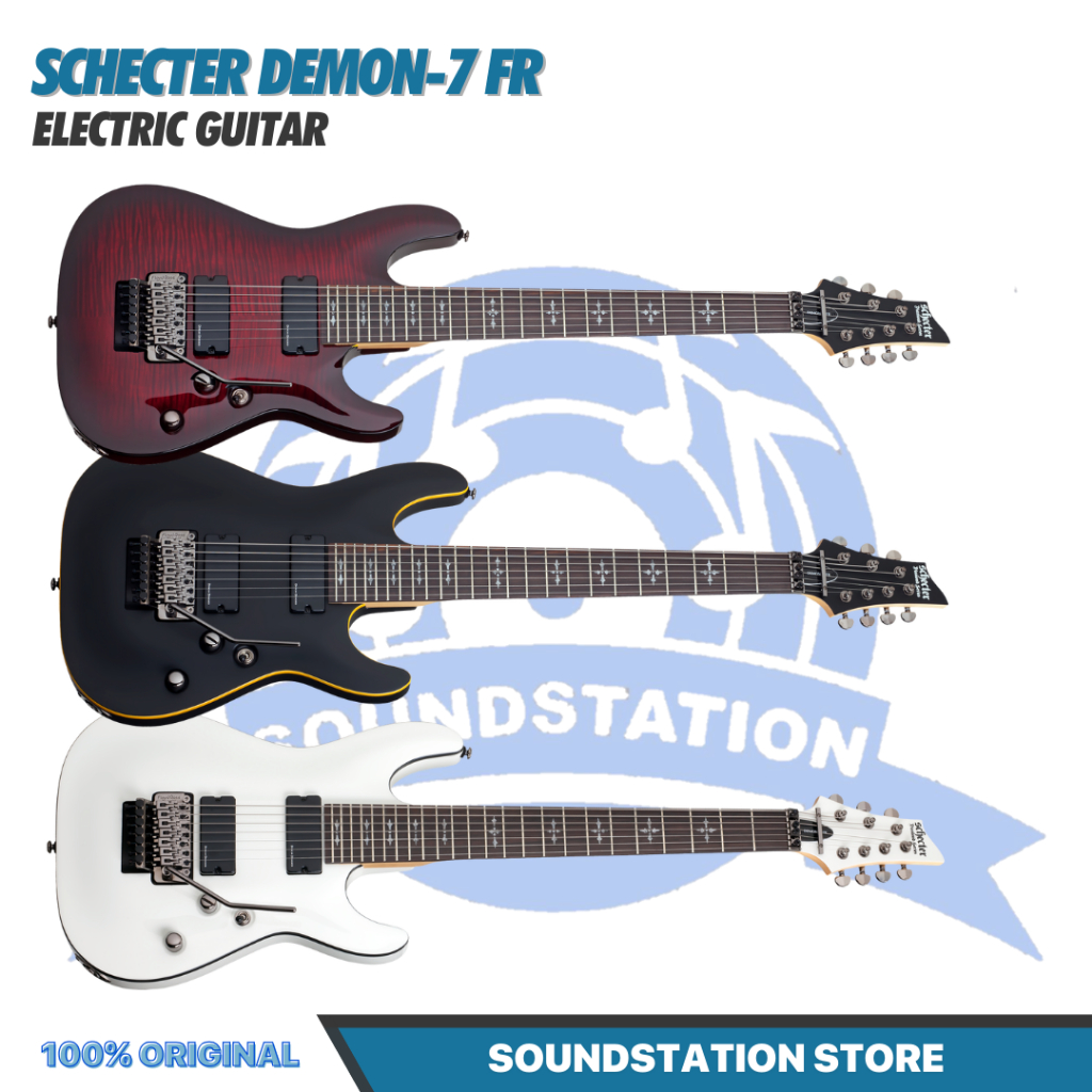 SCHECTER DEMON-7 FR 7 Strings Electric Guitar | Gitar Tremolo Up down