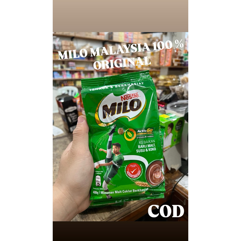 MILO MALAYSIA ORIGINAL 400 GR - MILO MALAYSIA - COKELAT MALAYSIA - COKLAT MALAYSIA - MILO NESTLE MAL