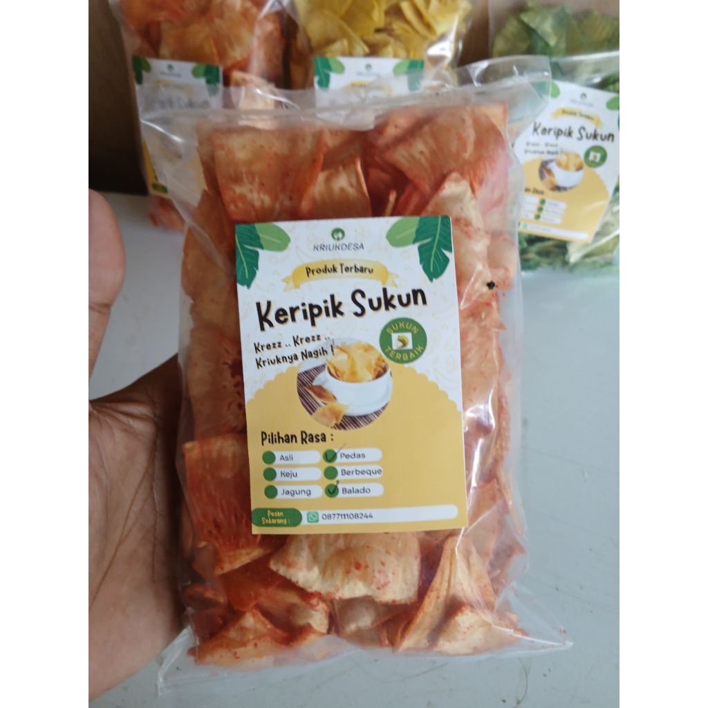 Kripik Sukun rasa balado pedas