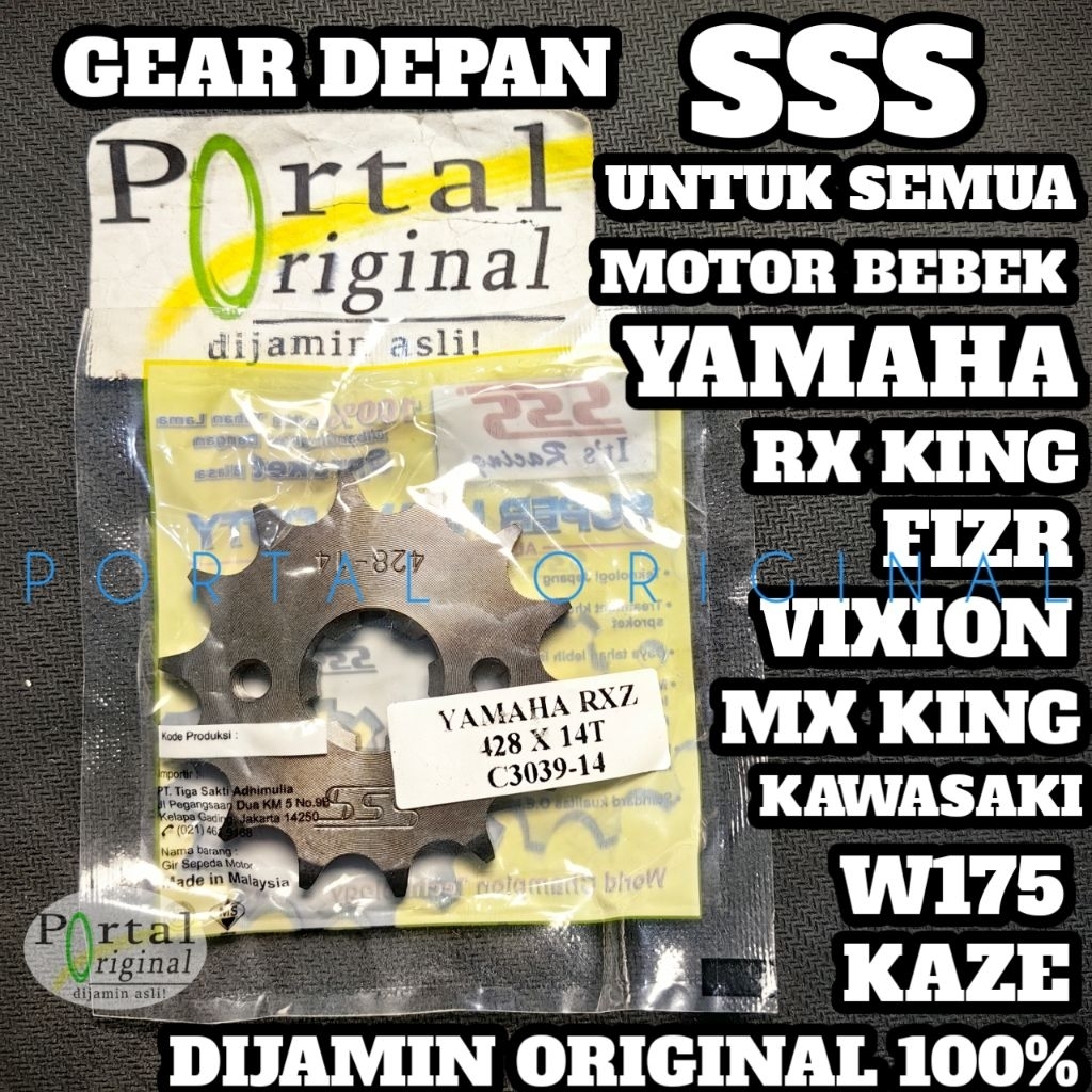 Gear gir depan SSS 415 - 428 RXZ RX King Jupiter Z FIZR semua motor bebek yamaha jup MX Vega bison b
