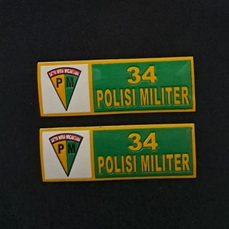 stiker embos timbul nopol POLISI MILITER 34 motor mobil 1 pasang