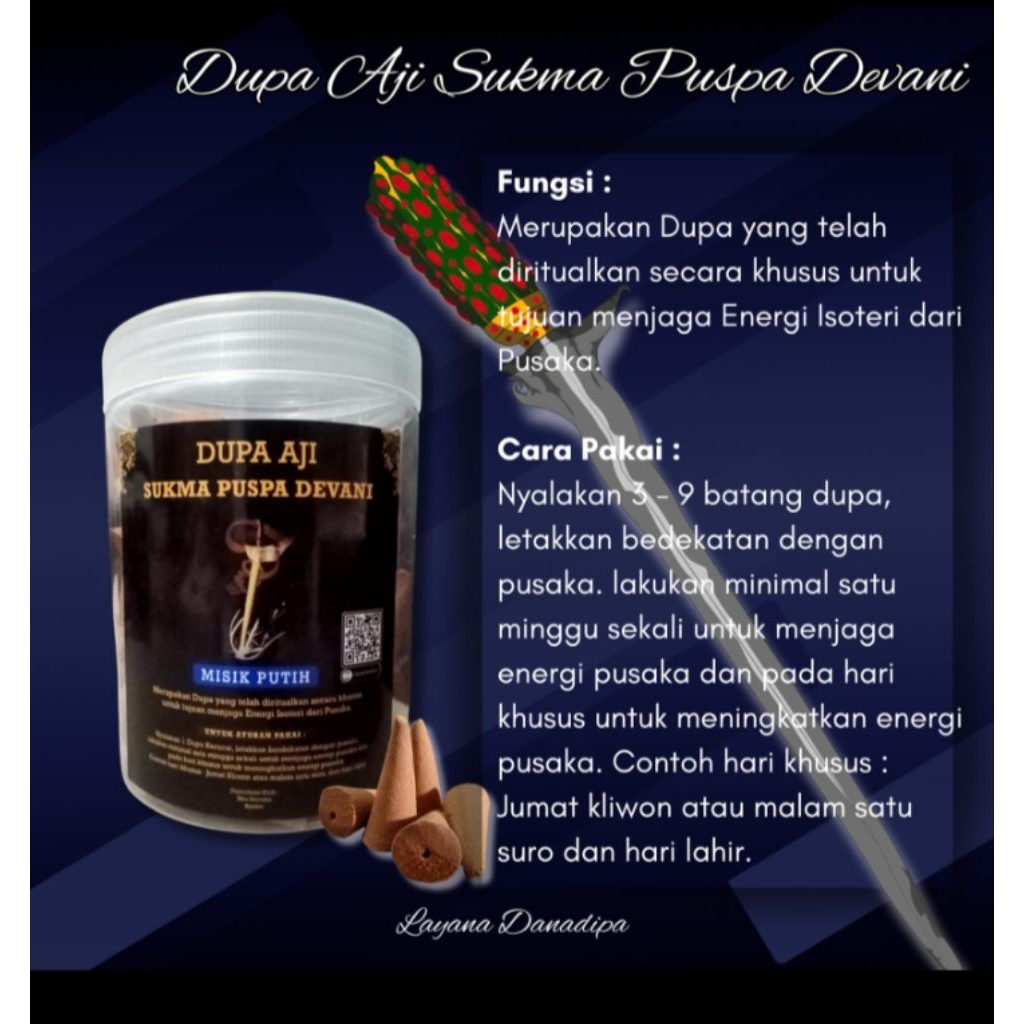 Varian Dupa Bukhur Kerucut Aji Sukma Puspa Devani 250 gram