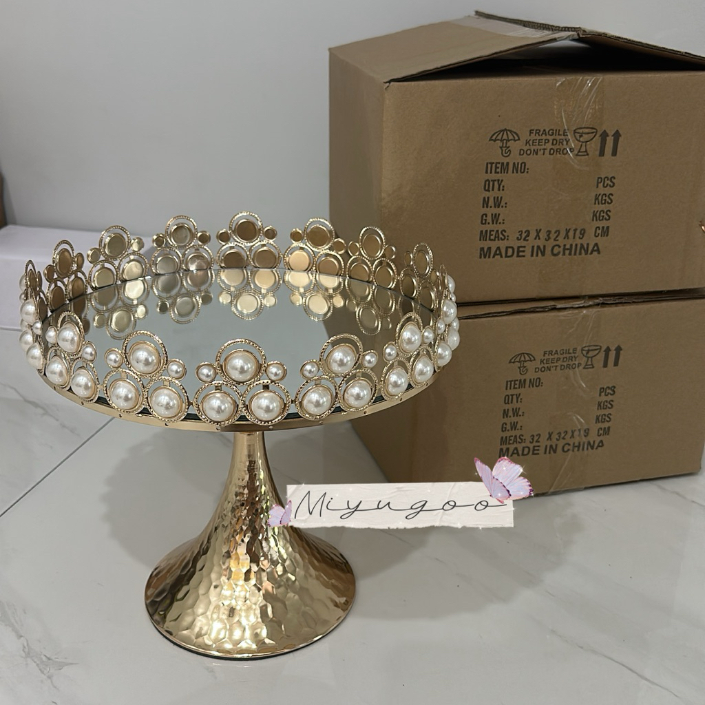 Dulang Pearl Premium Gold / cake Stand / dulang piramida mutiara / dulang Hantaran