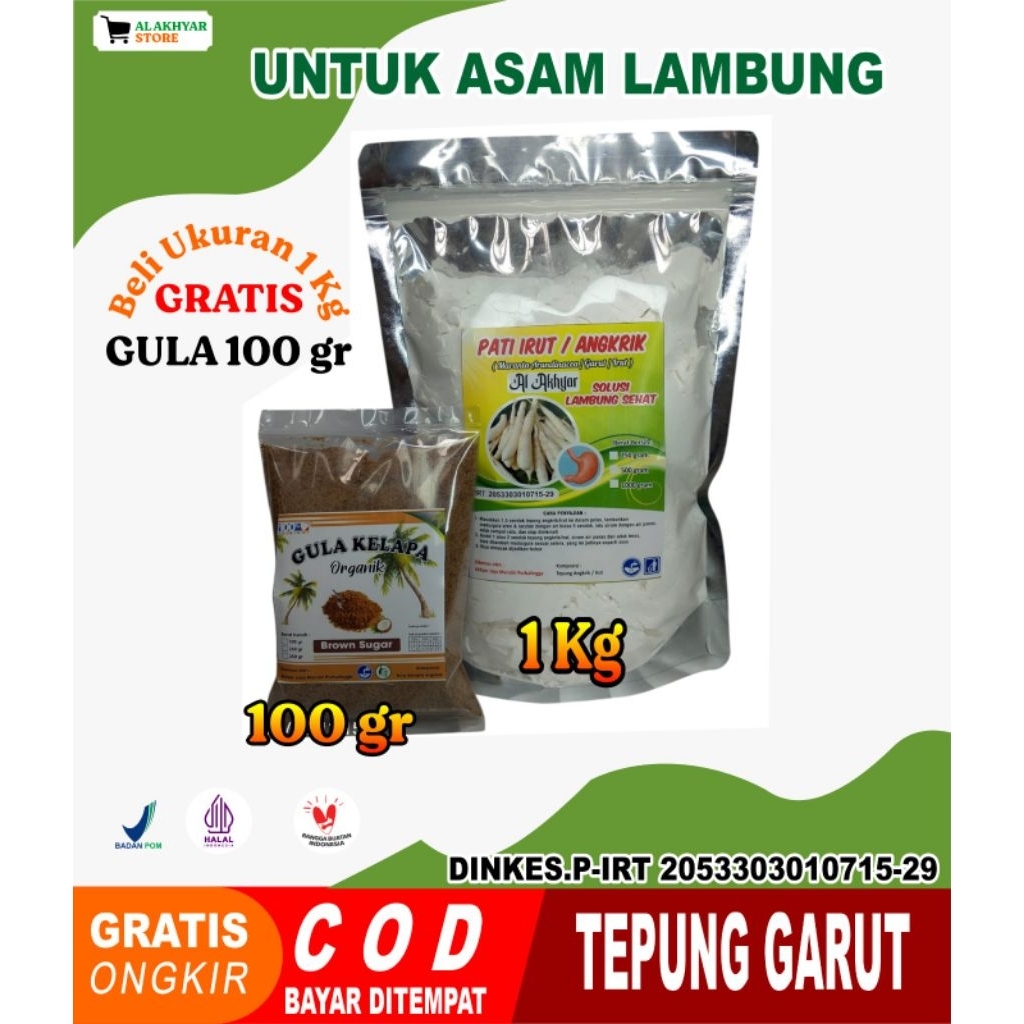 Tepung Garut Asli 1kg Untuk Asam Lambung