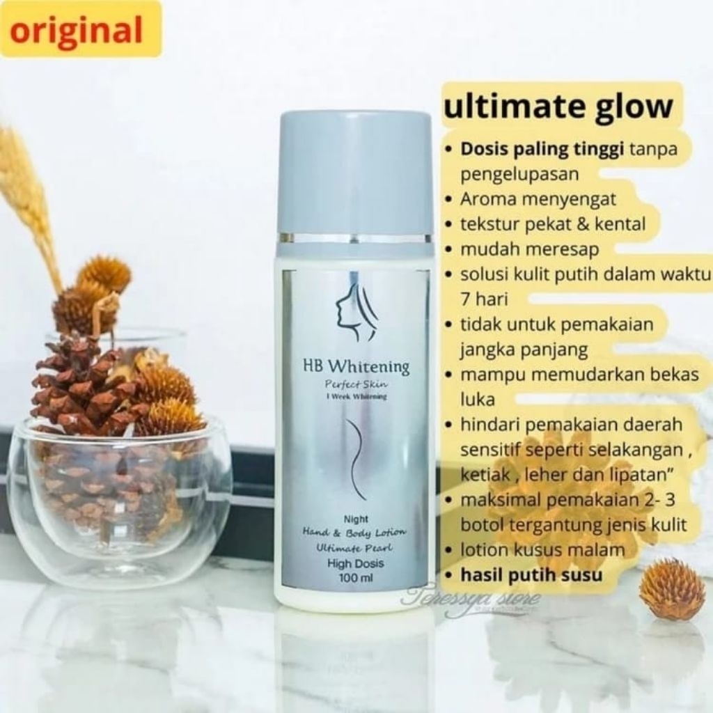 (BPOM) HB ULTIMATE / HB ULTIMATE PRARL / HB ULTIMATE PEARL GLOW 7X / HB Pemutih Badan...