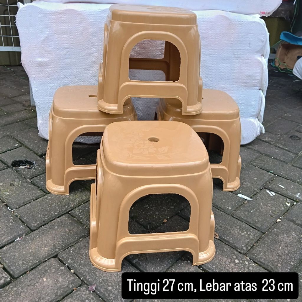 Kursi Plastik Serbaguna Dewasa Tebal Kuat – Bangku Duduk Kamar Mandi / Dapur / Wudhu (Tinggi 27 cm) 