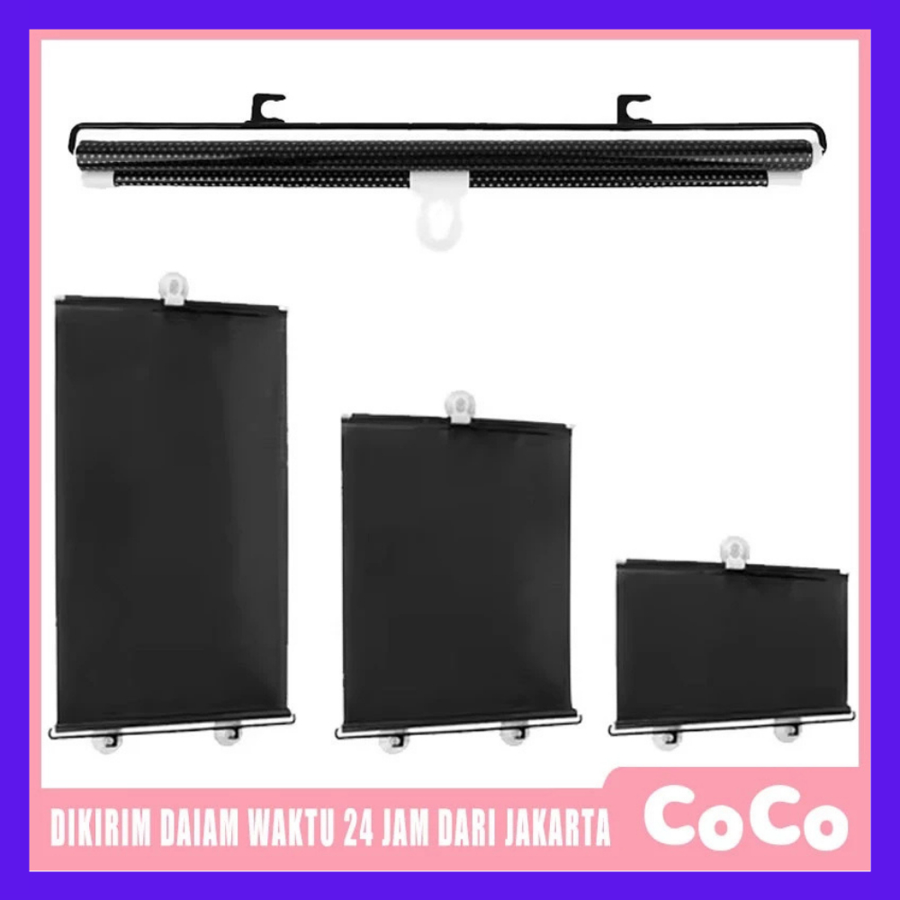 Sunshield Roll Pelindung Panas Dashboard Kaca Tirai Gulung Tirai Mobil Model Roll Gulung