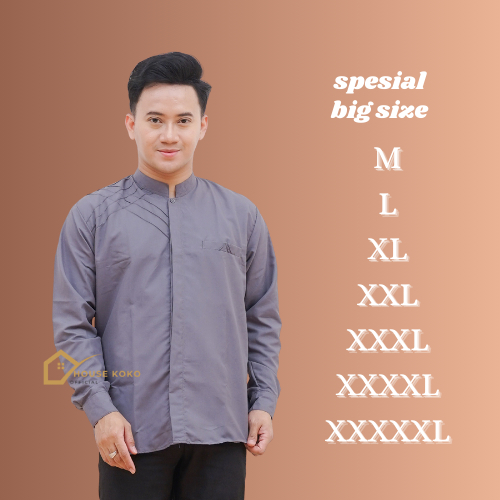 Baju Koko Jumbo Pria Size Lengan Panjang M L XL XXL XXXL XXXXL XXXXXL House Koko Motif MARVEL