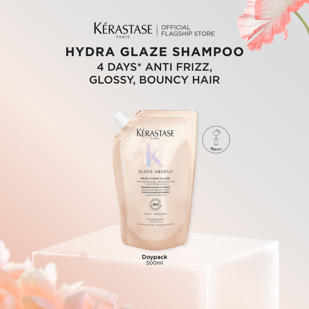 [New Launch] Kerastase Gloss Absolu Bain Hydra Glaze 500ml Refill Pouch - Shampoo untuk Rambut Gloss