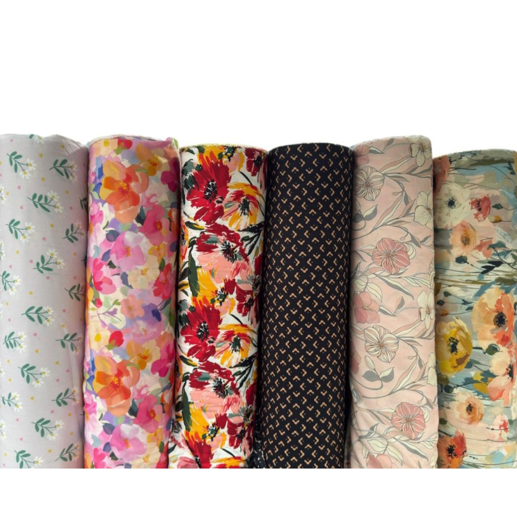 kain bahan katun rayon motiv printing