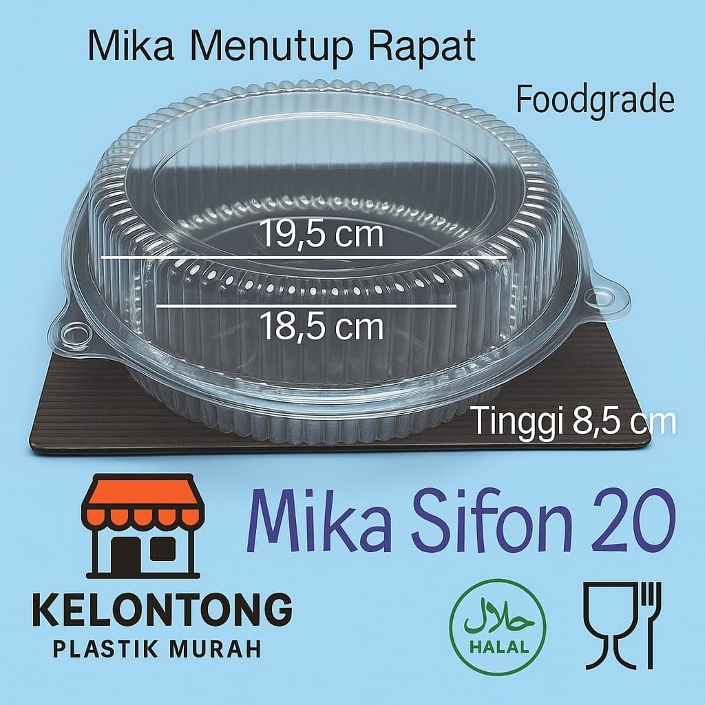 Mika Chiffon Bolu Bulat Sifon 20 cm Tinggi 8.5 Cm TX / Mika SF 20 / Mika bolu Bulat 20 Cm Mika Kue B