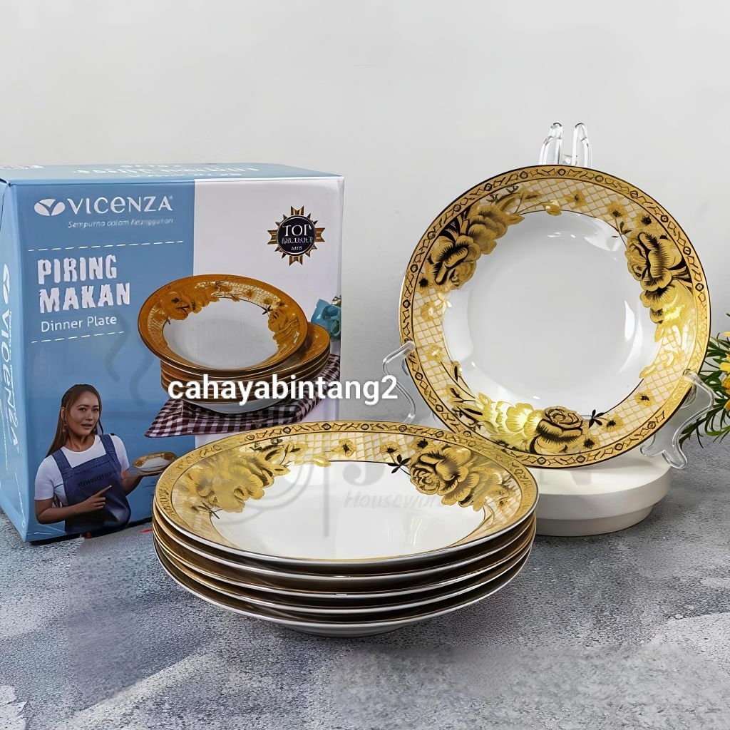 Piring Makan 9 Inch Keramik Vicenza Set 6pcs 179
