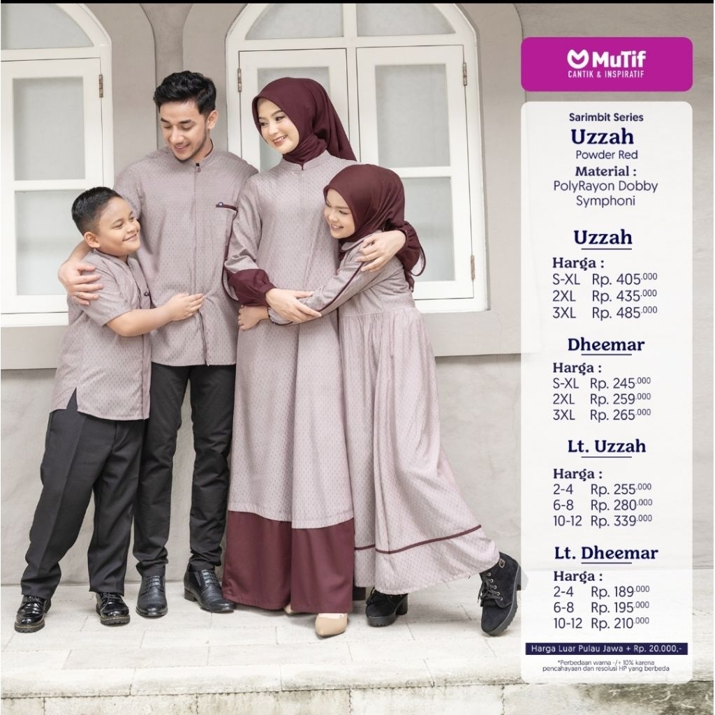 SARIMBIT TERBARU MUTIF 2026 UZZAH POWDER RED