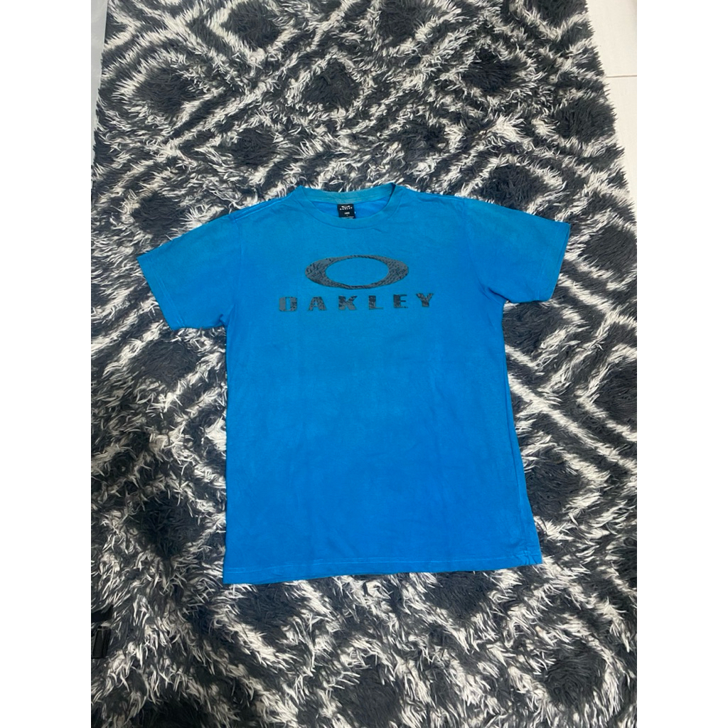 tshirt oakley usa big logo center blue