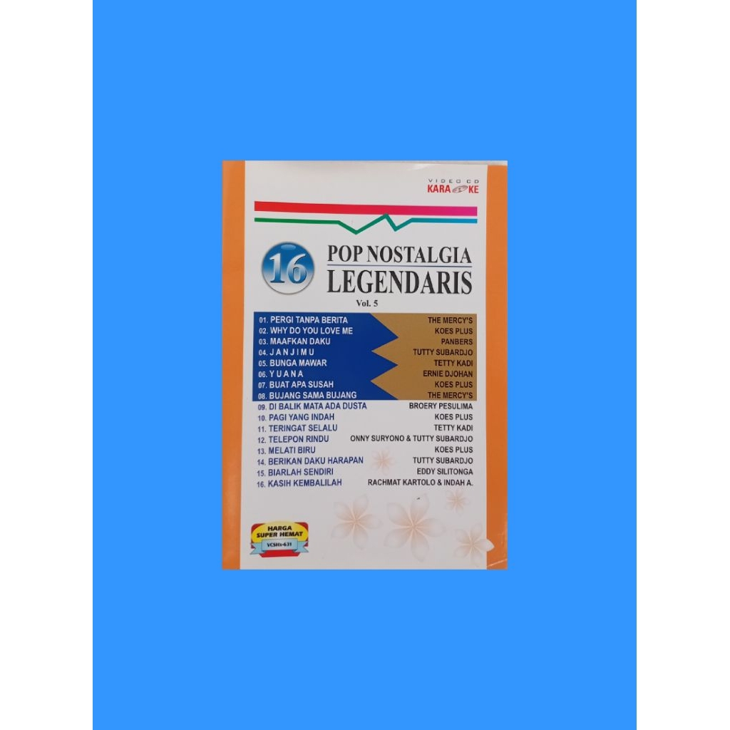 VCD Karaoke 16 Pop Nostalgia Legendaris vol 5