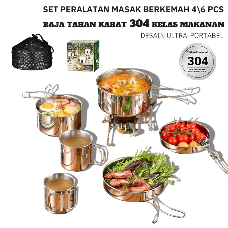 Mountpeak Cooking Set Outdoor 46in1 BRAISER Alat Masak Camping Besar Baja Tahan Karat 304
