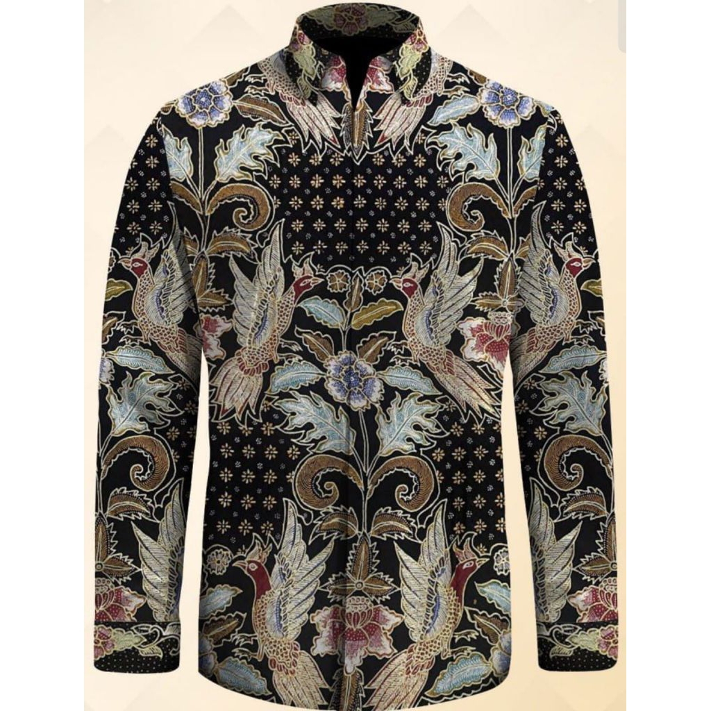 kain batik tulis pria prada sutera motif burung kecil, garuda, naga, rusa, merak