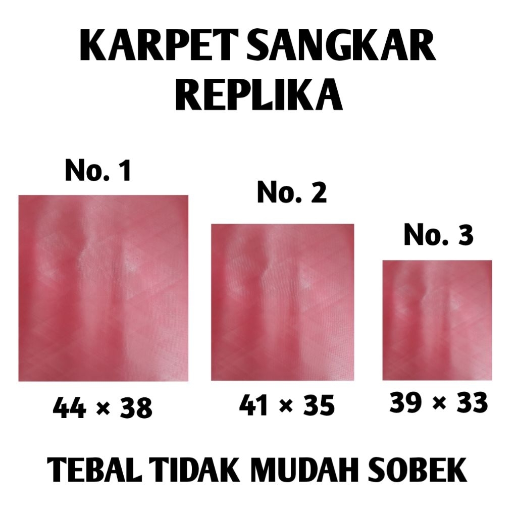 Karpet sangkar kotak replika no.1 no.2 no.3 bahan tebal
