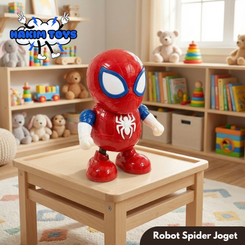 Robot Spiderman Dance Joget Musik & Lampu LED