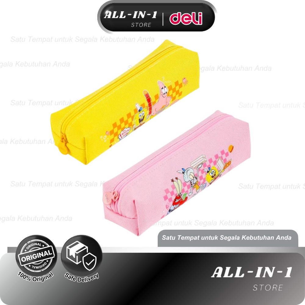 Deli Pencil Pouch Tempat Pensil Kotak Pensil Spongebob Kain Oxford EH978 , EH979
