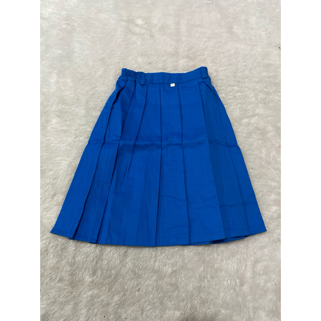 (Obral 1459) Rok rimpel pendek biru TK/SD bahan seragam
