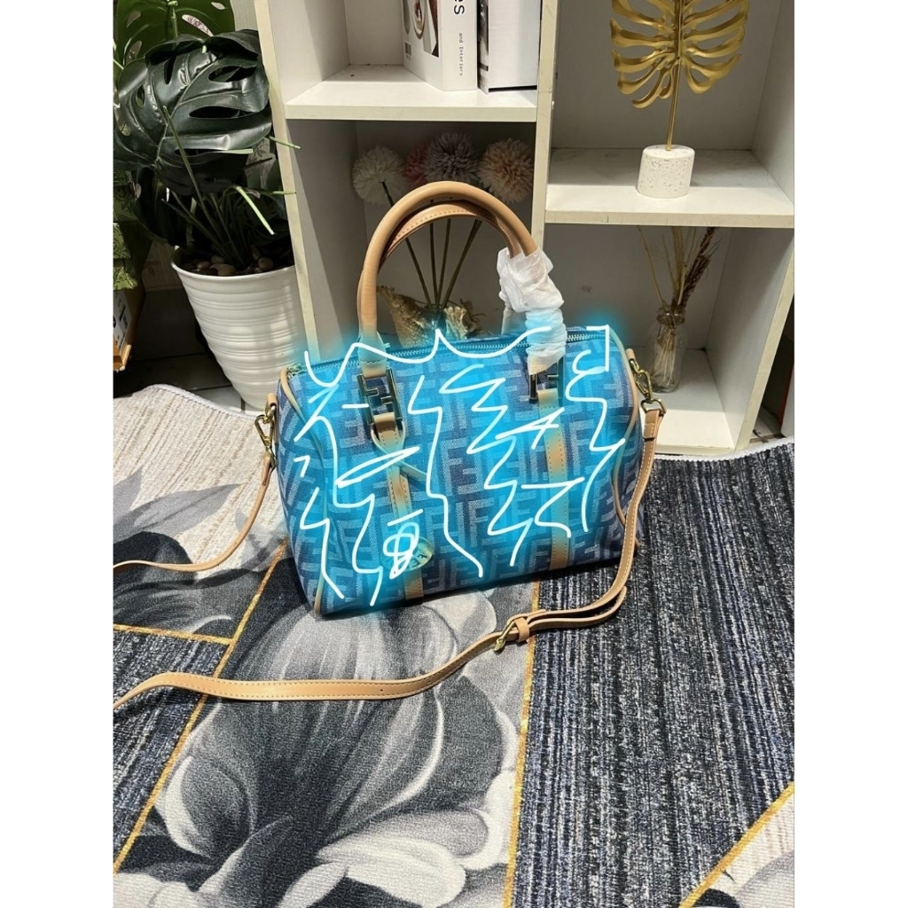 Pink pink Experiencebagsstore. Id II Tas boston Wanita handbag kanvas uk30cm Pandi Zucca Import Prem