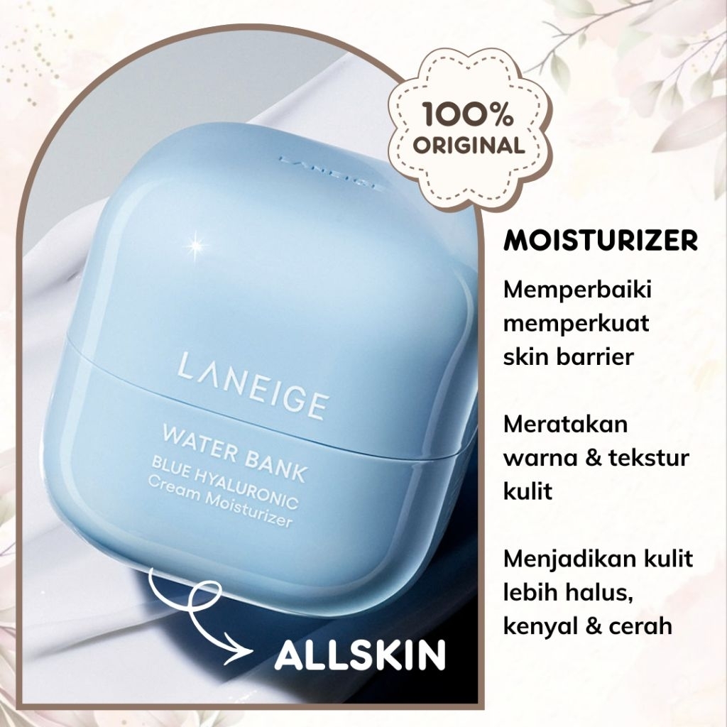 LANEIGE NEW Water Bank Blue Hyaluronic Moisture Cream - 50ml Waterbank HA Day & Night Moiturizer For