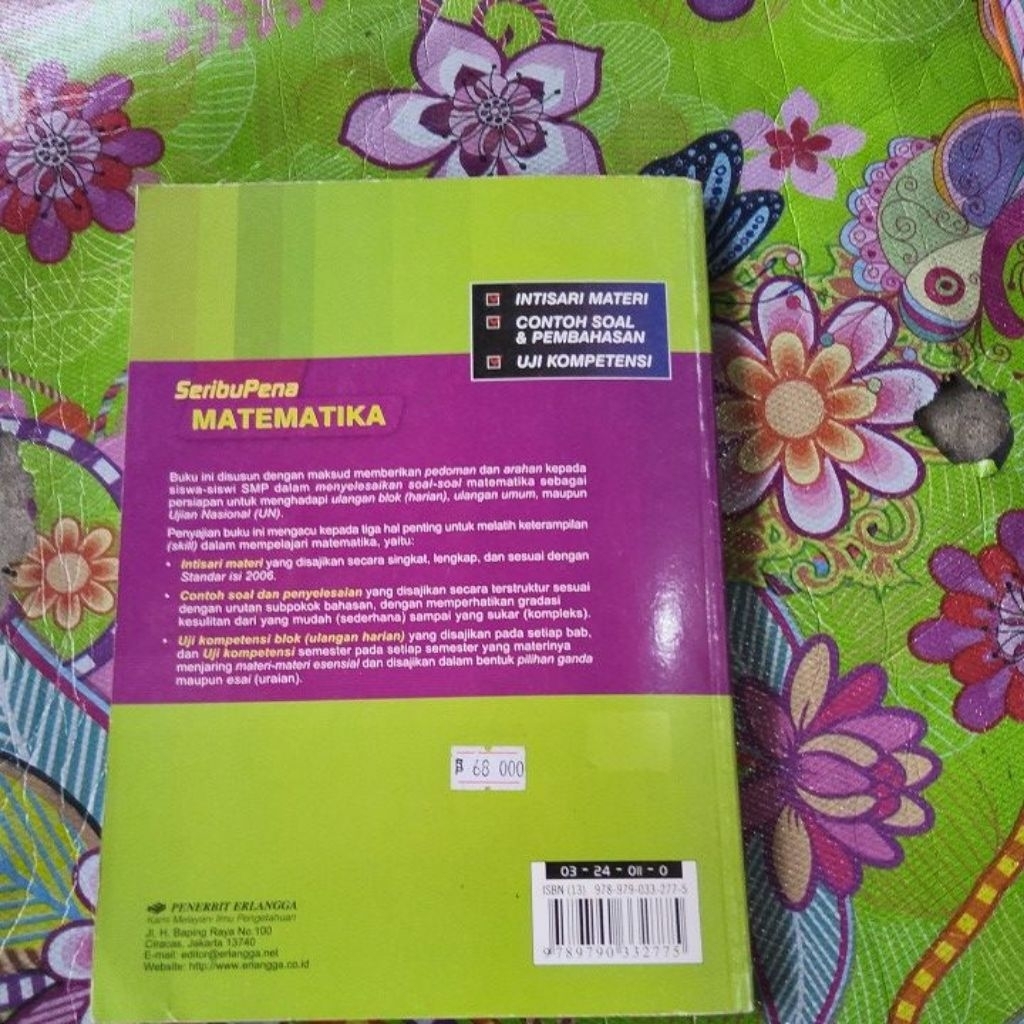 Seribu Bupena Matematika Kelas 9 Penerbit Erlangga KTSP 2006 ( CUCI GUDANG ) -A
