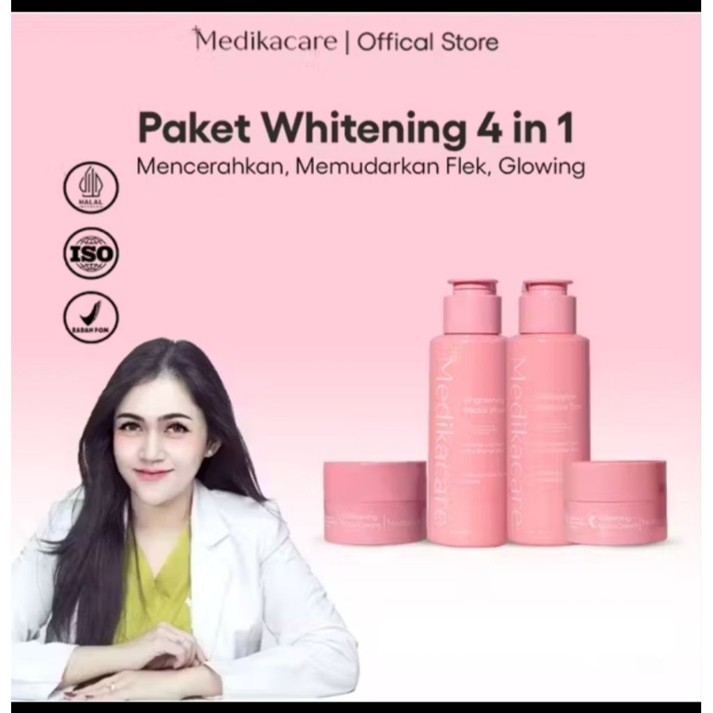 Ready Stok) Medika Care Premium Whitening 4in1, Whitening Night Lotion, Glowing Face Mist, Acne Spot