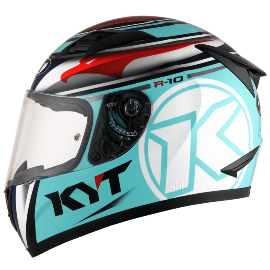Helm KYT R10 Original Flat Visor Circuit #1 Aqua Blue