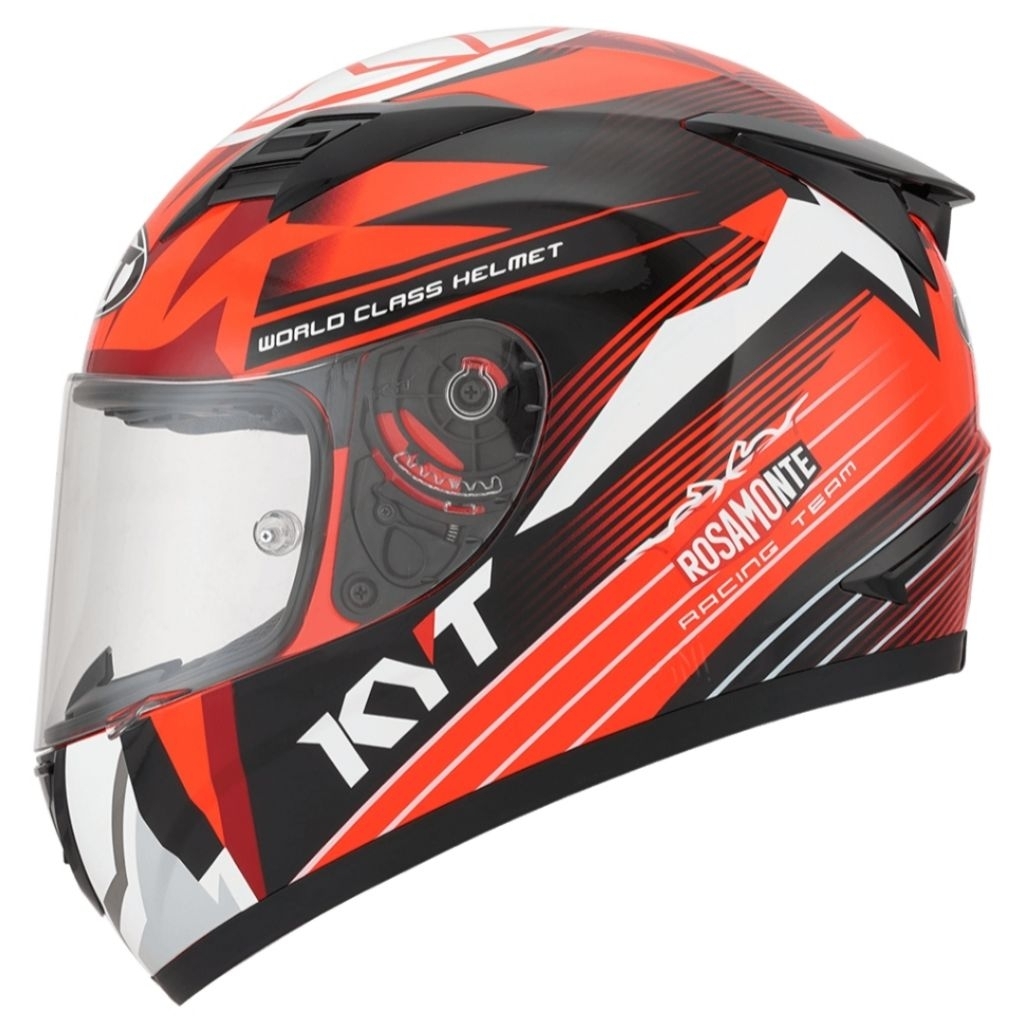 Helm KYT R10 Original Flat Visor Race Edition #3 Rosamonte Red Fluorescent