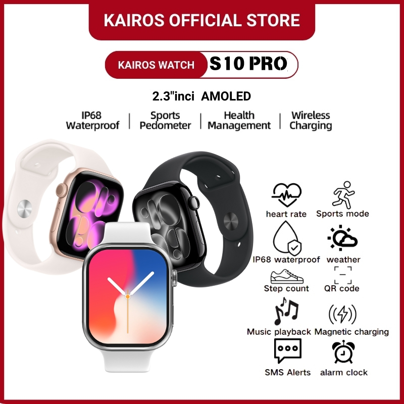 Kairos Smartwatch S10 Pro with 2.3" HD AMOLED GPS NFC Waterproof Bluetooth Call Jam Smartwatch Wanit