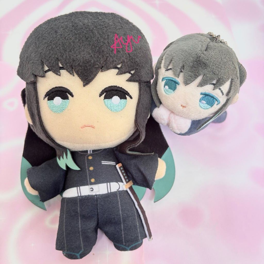 muichiro tokito hug chara tomonui demon slayer kimetsu no yaiba keychain mainan kunci ganci boneka p