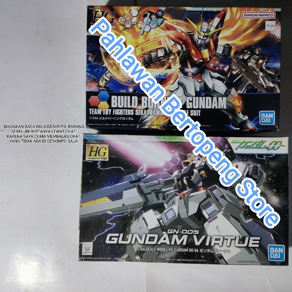 Set HG Build Burning + Virtue Gundam [Bandai] - ( TAG : Wing Zero EW Barbatos Calibarn Exia OO Strik