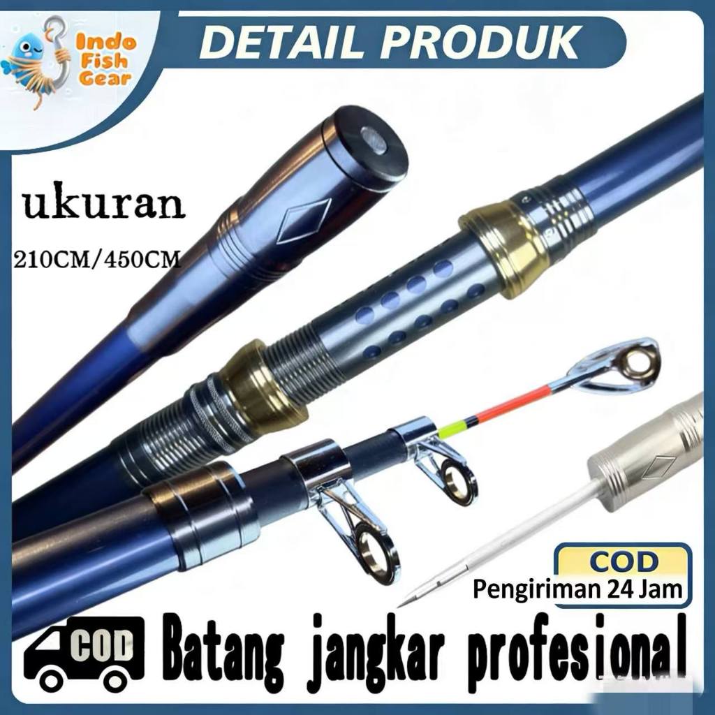 stopkontak lantai Joran Pancing Carbon Fiber Sea Fishing Rod 2.1M-4.5M/7 Tongkat Stik Pancing 4.5Met