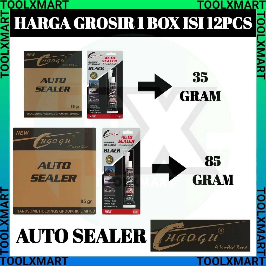 GROSIR 12PCS Lem Auto Sealer Hitam RTV Silicone / Lem Gasket Mesin Motor & Mobil 35gr / 85gr
