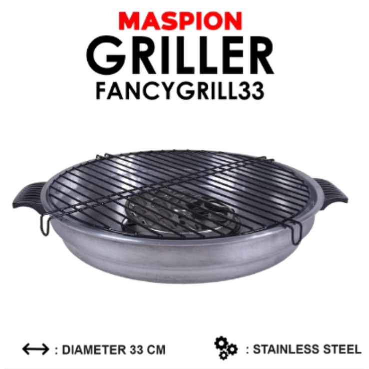 Maspion Panggangan Fancy Grill Alat pemanggang Bakaran BBQ Panggang Sate Sosis Serbaguna 33 CM 33CM