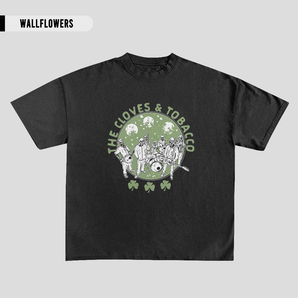 The Cloves And The Tobecco - Celtic Punk T-shirt Hitam - Baju Kaos Cowok Cewek Katun 24s