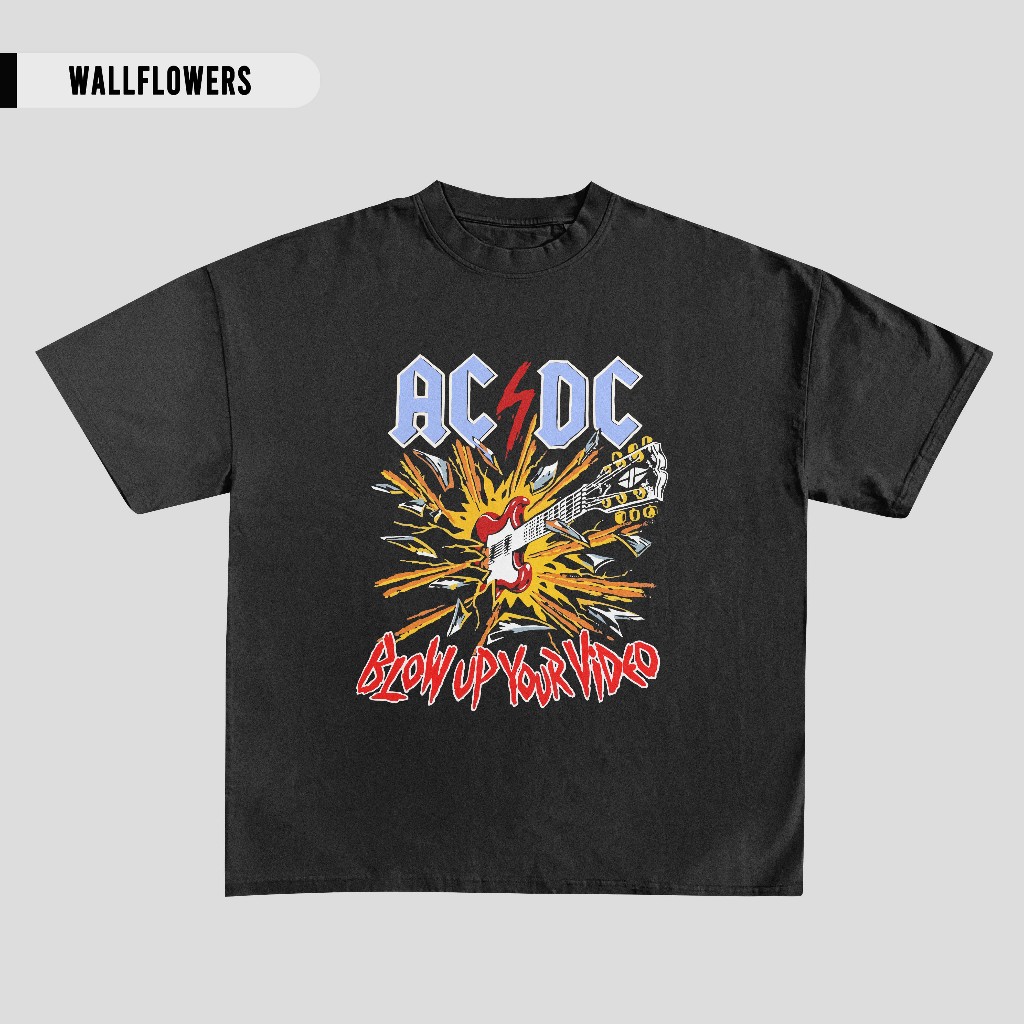 T-shirt ACDC - Blow Up Your Video Hitam Baju Kaos Band Casual