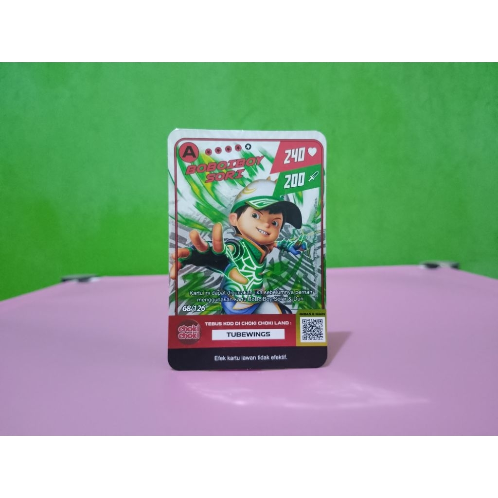 Kartu Monsta Galaxy Card CHOKI-CHOKI x BOBOIBOY - BOBOIBOY SORI - A Foil Hologram Murah Retro Vintag
