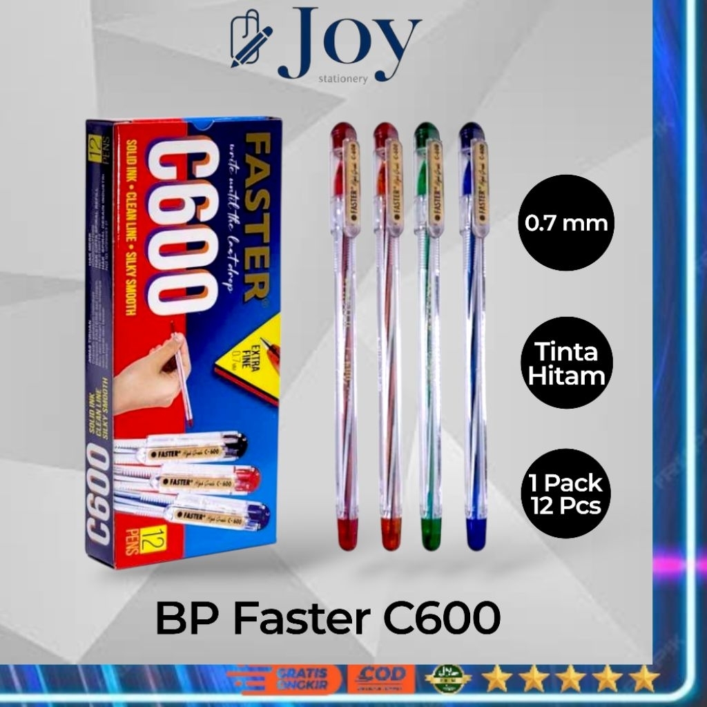 FASTER Pulpen/Balpoint C600 Isi 12 Pcs [1 Lusin]