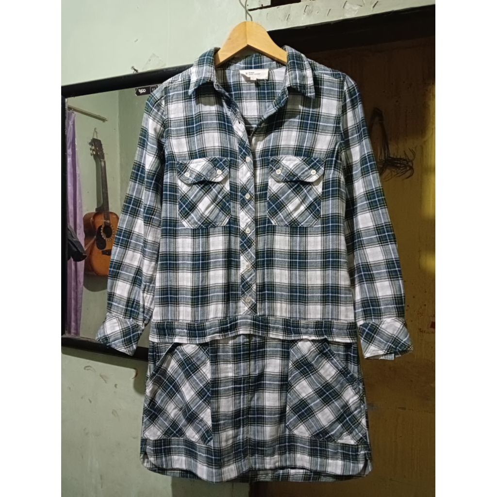 ISABEL MARANT check print cotton long sleeves dress