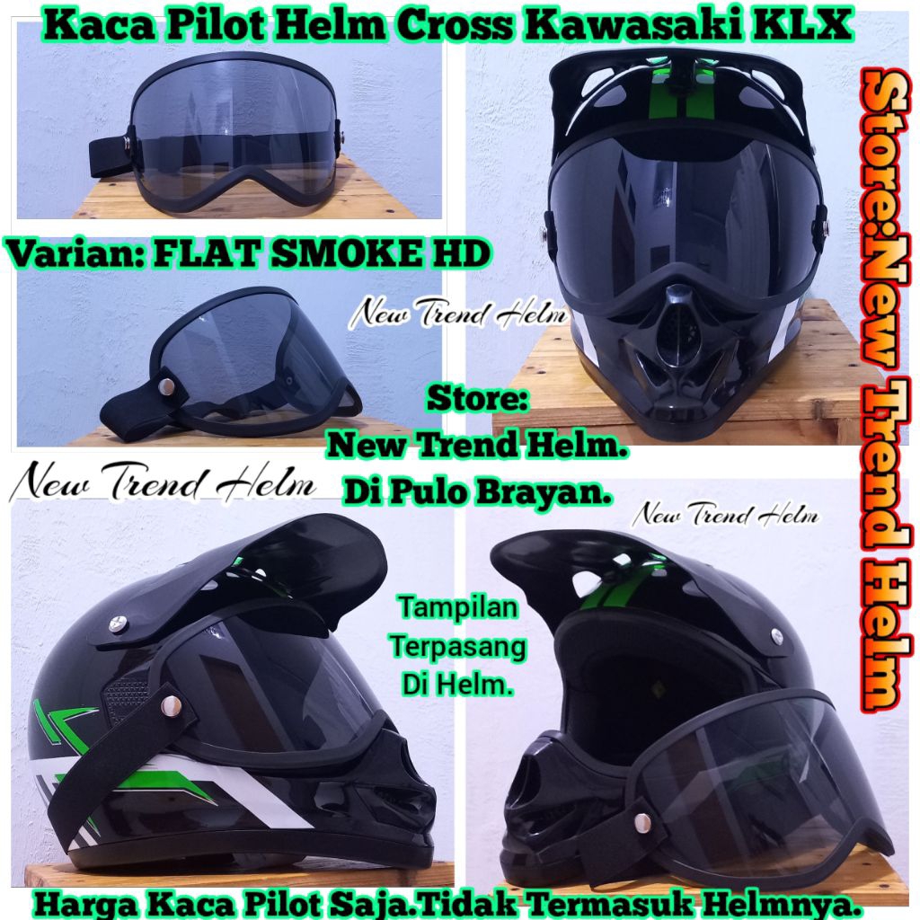 Kaca Helm KLX Kawasaki Kaca Helm KLX Cross kawasaki.Kaca Helm Cross.TIDAK TERMASUK HELM.