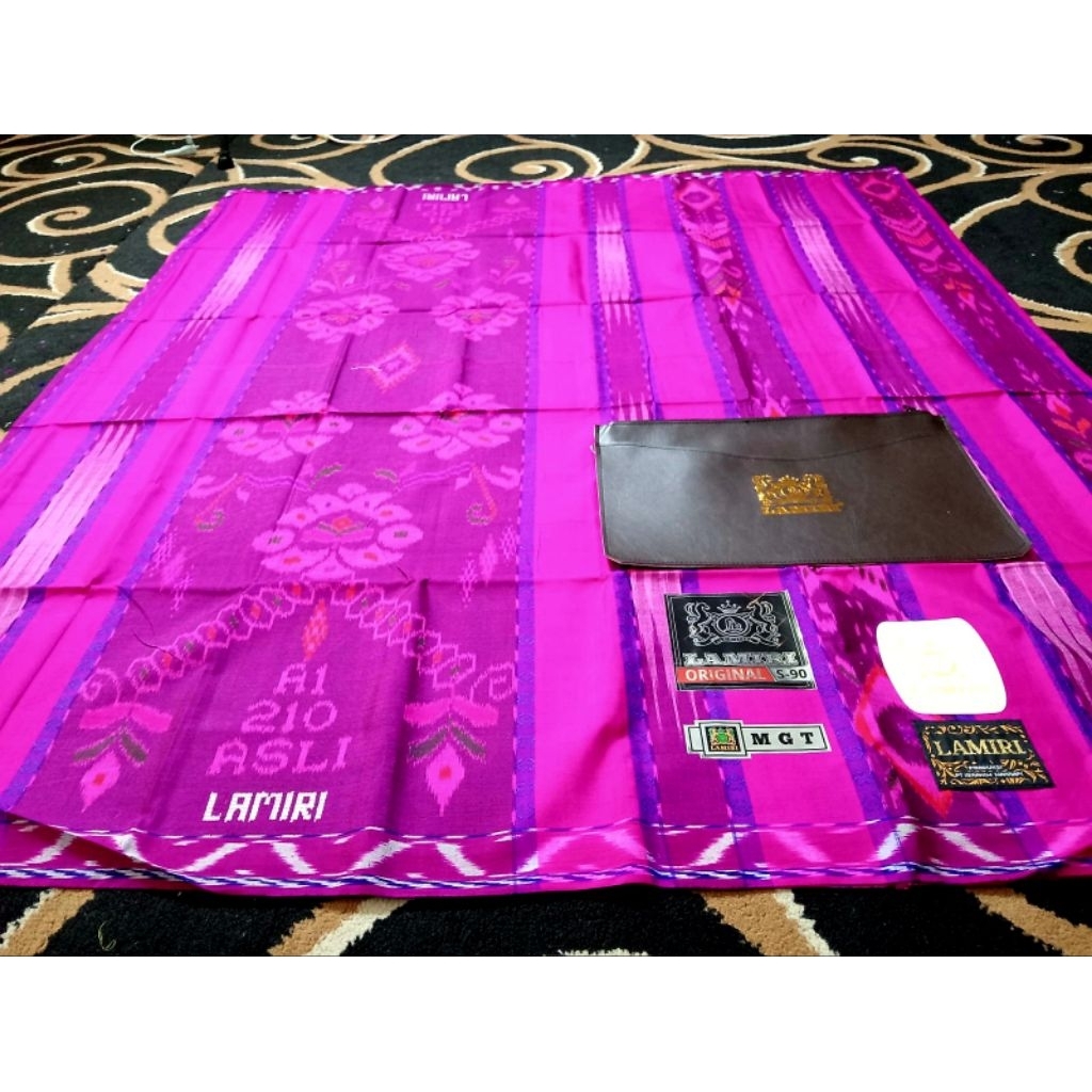 Sarung Lamiri Songket MGT S90 Full Sutra Asli A1 Jahit Tengah Ukuran Dewasa Termurah