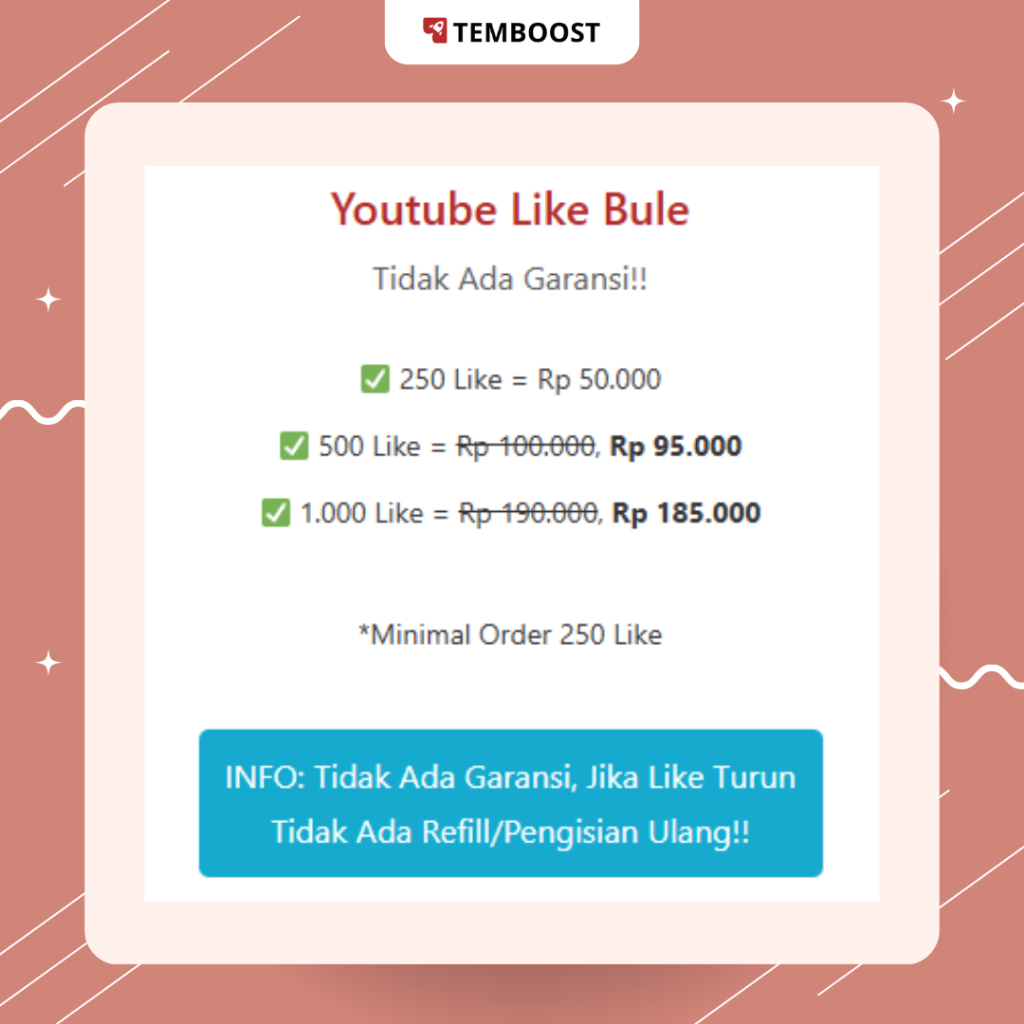 Jasa Like YouTube – Real Like | Aman & Cepat | Temboost