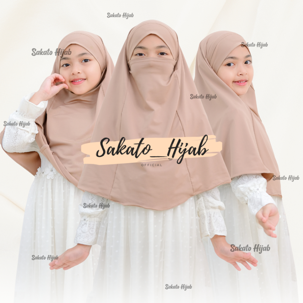 Hijab French Khimar Niqob Anak Remaja Jersey Premium I Hijab Cadar Anak I French Khimar Anak