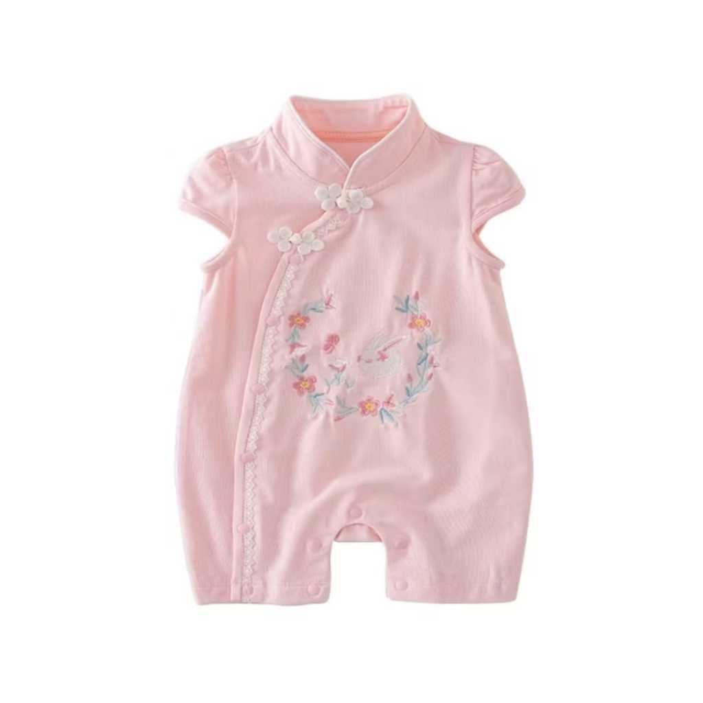 Preloved Cheongsam Romper Baby Girl Baju Cheong Sam Anak Bayi Perempuan (0-4 bulan)