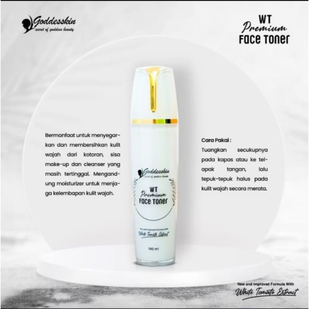 GODDESSKIN WT PREMIUM TONER 100 ml - WHITE TOMATO PREMIUM - BPOM