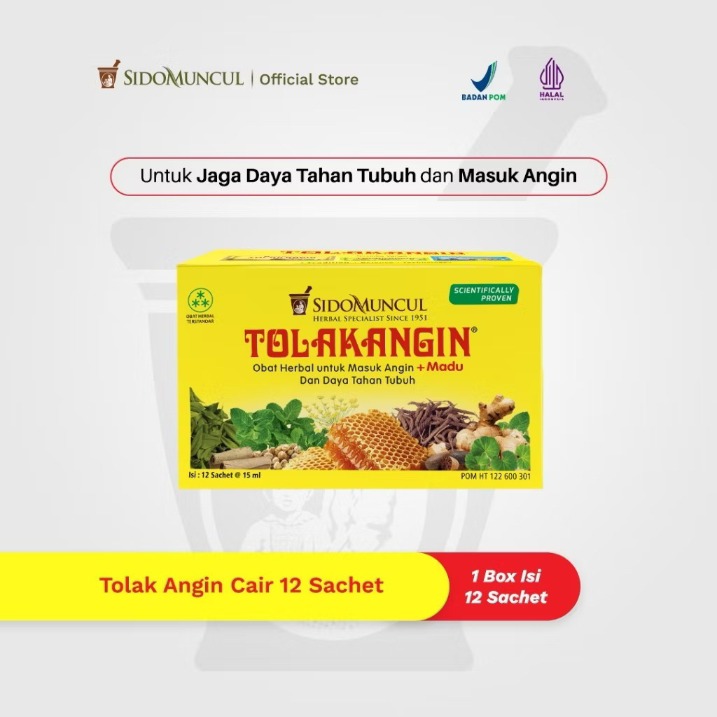 Tolak Angin Cair (1 box isi 12 Sachet) | Tolak Angin Cair 1 Box